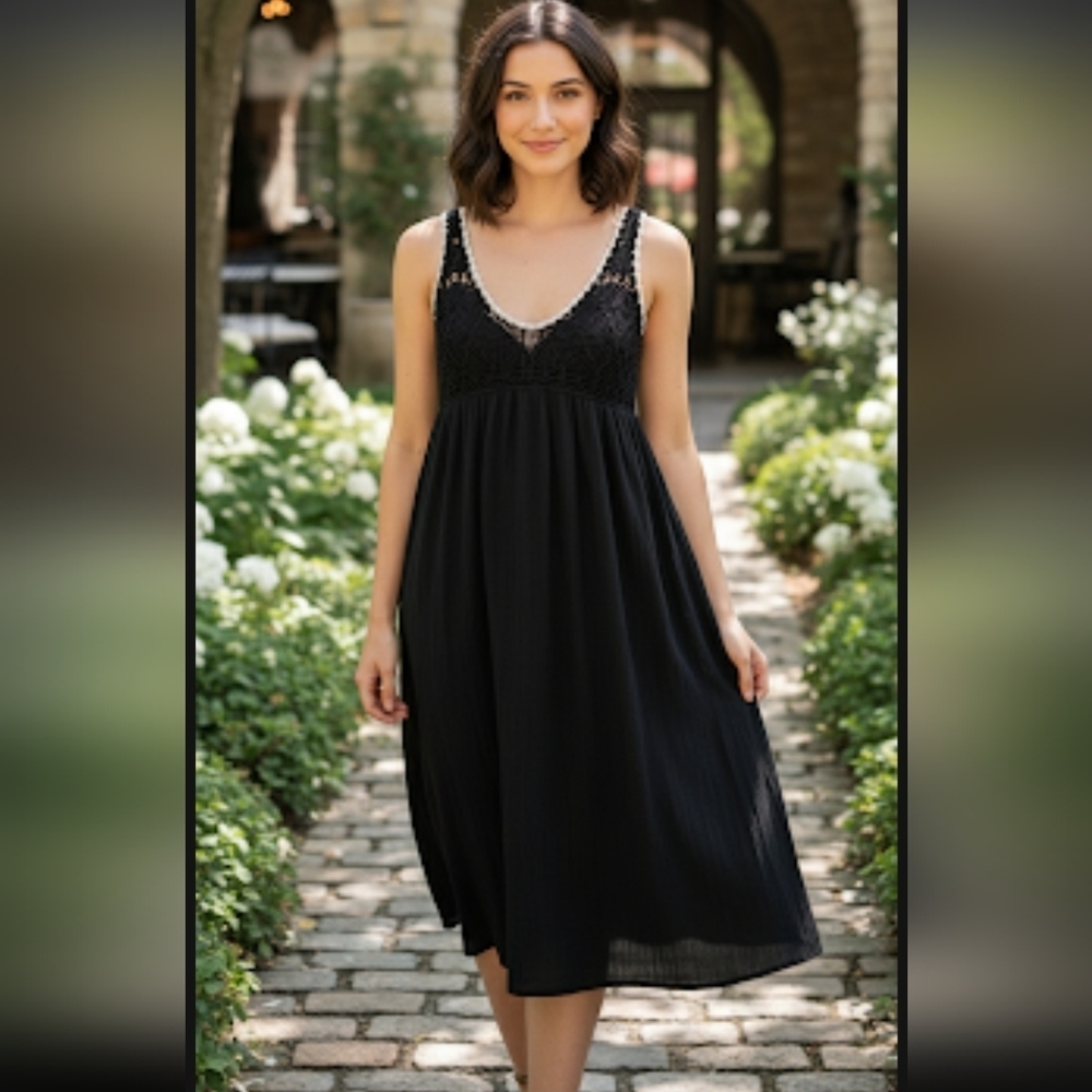 See By Chloe Crochet & Crepe Dress